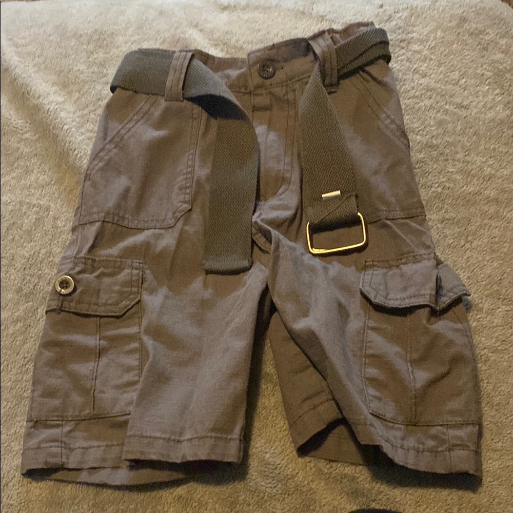 Men's Brown Cargo Shorts with Belt